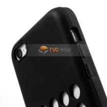 Силиконов калъф / гръб / TPU за Apple iPhone 5C - черен с дупки