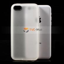 Силиконов калъф / гръб / TPU за Apple iPhone 5C - прозрачен с бял кант