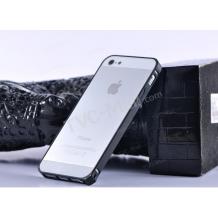 Луксозен метален Bumper / Бъмпер Remax за Apple iPhone 5 / iPhone 5S - черен