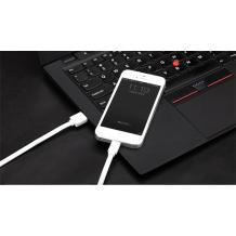 USB кабел KUCIPA за Apple iPhone 5 / iPhone 5S / iPhone 6 / iPhone 6 plus / iPod Touch 5 / iPhone 5C / iPod Nano 7 - бял / плосък
