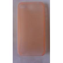 Ултра тънък силиконов гръб / TPU за Apple iPhone 4 / 4s - оранжев прозрачен