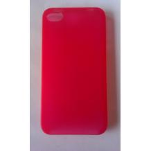 Ултра тънък силиконов гръб / TPU за Apple iPhone 4 / 4s - червен прозрачен / мат