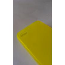 Силиконов калъф / гръб / TPU за Apple iPhone 4 / 4S - жълт / прозрачен мат