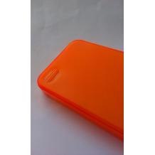 Силиконов калъф / гръб / TPU за Apple iPhone 4 / 4S - оранжев / прозрачен мат