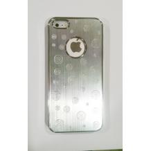 Луксозен заден предпазен капак Apple iPhone 5 - сив / сребрист метален на кръгове