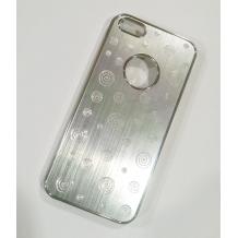 Луксозен заден предпазен капак Apple iPhone 5 - сив / сребрист метален на кръгове