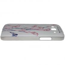 Луксозен предпазен твърд гръб / капак / с камъни за Samsung Galaxy Grand 2 G7106 / G7105 / G7102 - розови калии