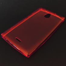 Ултра тънък силиконов калъф / гръб / TPU за Nokia X2-02 Dual - червен / прозрачен