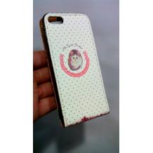Кожен калъф Flip тефтер за Apple iPhone 5 - Cat