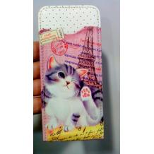 Кожен калъф Flip тефтер за Apple iPhone 5 - Cat