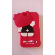 Силиконов калъф за Apple Iphone 4 - 3D Hello Kitty червен