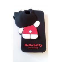 Силиконов калъф за Apple Iphone 4 - 3D Hello Kitty черен