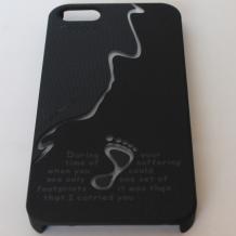 Заден предпазен твърд гръб / капак / COCOC за Apple iPhone 4 / iPhone 4S - черен / footstep