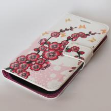 Кожен калъф Flip тефтер със стойка за Samsung Galaxy S4 Mini I9190 / I9192 / I9195 - Peach Blossom