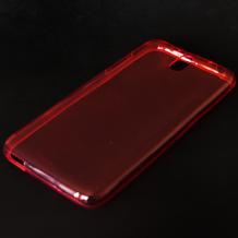 Ултра тънък силиконов калъф / гръб / TPU Ultra Thin за HTC Desire 610 - червен / прозрачен