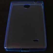 Ултра тънък силиконов калъф / гръб / TPU Ultra Thin за Nokia X Dual - син / прозрачен