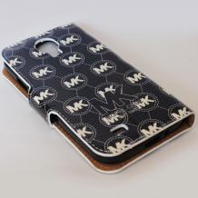 Кожен калъф Flip тефтер Mopal със стойка за Samsung Galaxy S4 I9500 / Samsung S4 I9505 - Michael Kors / черен