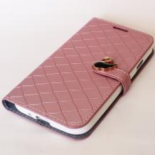 Кожен калъф Flip тефтер Mopal със стойка за Samsung Galaxy S4 I9500 / Samsung S4 I9505 - розов