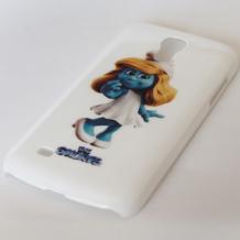 Заден предпазен твърд гръб / капак / за Samsung Galaxy S4 mini i9190 / i9192 / i9195 - бял / The Smurfs
