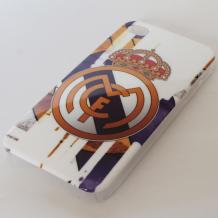 Заден предпазен твърд гръб / капак / за Apple iPhone 4 / iPhone 4S - Real Madrid CF / бял