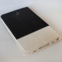 Кожен калъф за таблет Samsung Galaxy Tab 3 7'' P3200 със стойка - Beats by Dr.Dre / черен с бяло