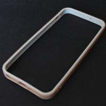 Силиконова обвивка Бъмпер / Bumper за Apple iPhone 5 / iPhone 5S - бежов