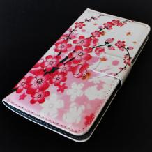 Кожен калъф Flip тефтер със стойка за LG Optimus G2 D802 - Peach Blossom