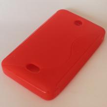 Силиконов калъф / гръб / TPU S-Line за Nokia Asha 501 / Nokia Asha 501 Dual - червен