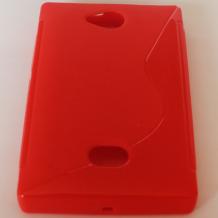Силиконов калъф / гръб / TPU S-Line за Nokia Asha 503 - червен