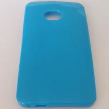 Силиконов гръб / калъф / TPU за HTC One M7 - син / гланц