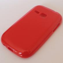 Силиконов калъф / гръб / TPU за Samsung Galaxy Young S6310 / S6312 - червен / мат
