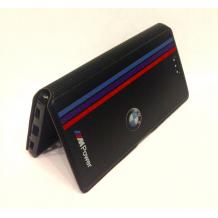 Кожен калъф Flip тефтер със стойка за Samsung Galaxy S3 I9300 / Samsung S3 Neo I9301 - BMW / MPower / черен с червено