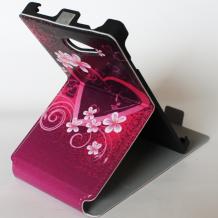 Кожен калъф Flip тефтер със стойка за Sony Xperia M2 - черен със сърце