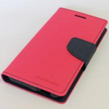 Кожен калъф Flip тефтер Mercury GOOSPERY Fancy Diary със стойка за HTC Desire 616 - цикламен