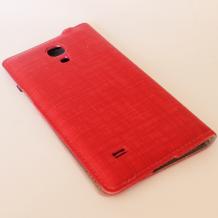 Кожен калъф Flip Cover S-View за Samsung Galaxy S4 mini I9190 / I9192 / I9195 - червен