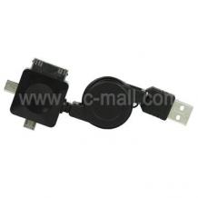 USB зарядно (Mini + Micro + Apple 30pin конектор) 3 в 1 за iPhone
