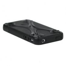 Силиконов гръб ТПУ 2 в 1 за iPhone 4 / 4S черен