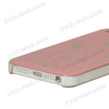 Заден предпазен капак за Apple Iphone 5 - розов с пеперуда