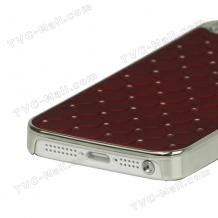 Заден предпазен капак за Apple Iphone 5 - червен с камъни