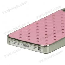 Заден предпазен капак за Apple Iphone 5 -  розов с камъни