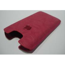 Кожен калъф с издърпване за Iphone 4 / Iphone 4S - Розов с лого