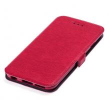 Кожен калъф Flip тефтер Flexi със стойка за Samsung Galaxy A22 4G - червен