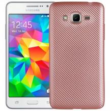 Силиконов калъф / гръб / TPU за Samsung Galaxy J5 2016 J510 - Rose Gold / Carbon