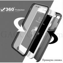 Tвърд гръб 360° със силиконова част за Samsung Galaxy A5 2017 A520 - прозрачно и черно / черен кант / лице и гръб