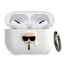 Оригинален калъф за AirPods Pro Karl Legerfeld Case - бял / Karl Head