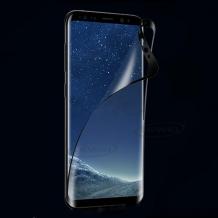 Удароустойчив извит скрийн протектор / 3D full cover Screen Protector за дисплей на Samsung Galaxy A8 2018 A530F - черен