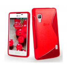 Силиконов калъф / гръб / TPU S-Line за LG Optimus L5 II E450 / E460 - червен