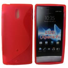 Силиконов калъф ТПУ S-Line за Sony Xperia P / lt22i - червен