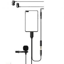 Щипка с микрофон Lavalier Lightning GL-141 / Clip-on Lightning Microphone - черна