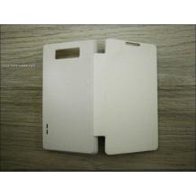 Кожен калъф Flip тефтер за LG Optimus L7 P705 - бял